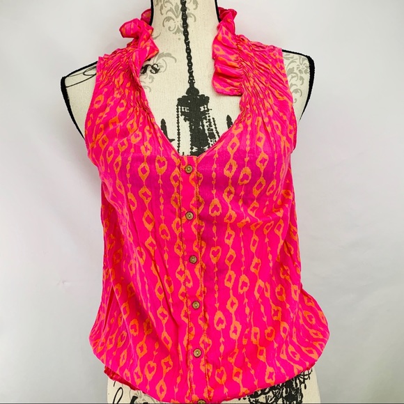 Gap Button Up Pink Sleeveless Top SM - Picture 2 of 7